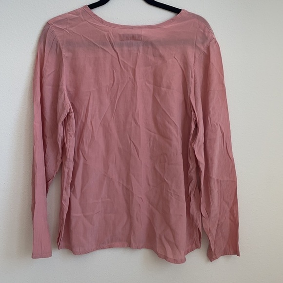 Flax blush pink long sleeve blouse small - Picture 3 of 3